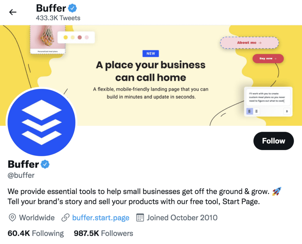 buffer twitter account