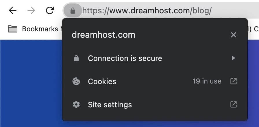 Clearing browser cookies for a particular site.