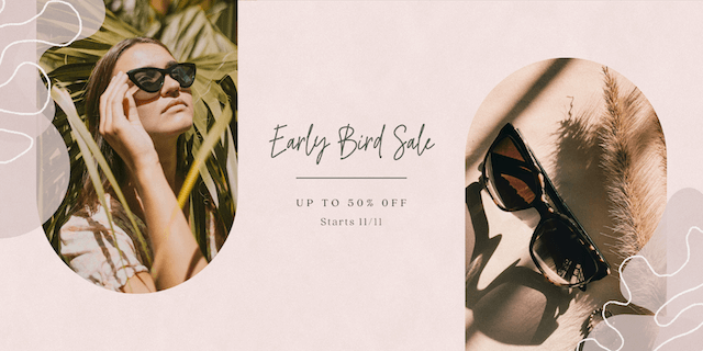 EArly bird sales banner made with GoDaddy Studio