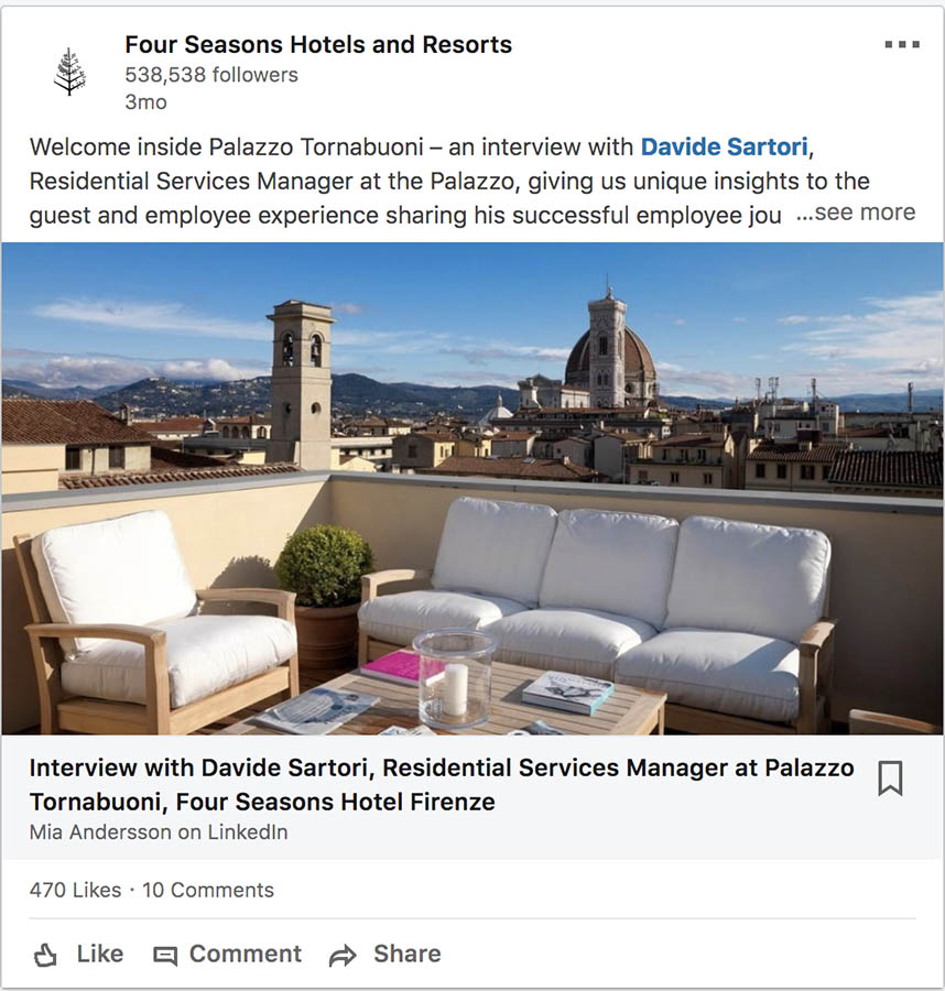 Four Seasons Hotels and Resorts on LinkedIn. 
