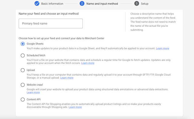 How to input products in Google Merchant Center